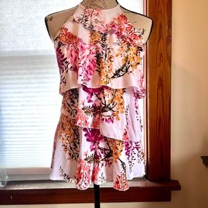 Tiered floral tank size small